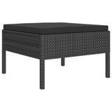 NNEVL 2 Piece Garden Lounge Set with Cushions Poly Rattan Black