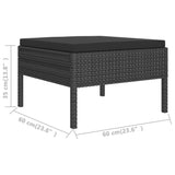 NNEVL 2 Piece Garden Lounge Set with Cushions Poly Rattan Black