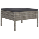 NNEVL 2 Piece Garden Lounge Set with Cushions Poly Rattan Grey