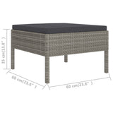 NNEVL 2 Piece Garden Lounge Set with Cushions Poly Rattan Grey