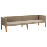 NNEVL 3-Seater Garden Sofa with Cushions Poly Rattan Beige