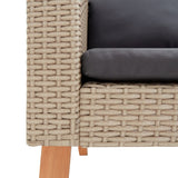 NNEVL 3-Seater Garden Sofa with Cushions Poly Rattan Beige