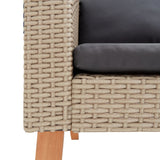 NNEVL 2-Seater Garden Sofa with Cushions Poly Rattan Beige