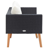 NNEVL 2-Seater Garden Sofa with Cushions Poly Rattan Black