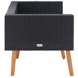 NNEVL 2-Seater Garden Sofa with Cushions Poly Rattan Black