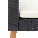 NNEVL 2-Seater Garden Sofa with Cushions Poly Rattan Black