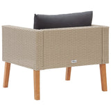 NNEVL Single Garden Sofa with Cushions Poly Rattan Beige