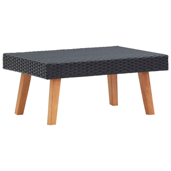 NNEVL Garden Coffee Table Poly Rattan Black