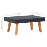NNEVL Garden Coffee Table Poly Rattan Black