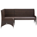 NNEVL Garden Corner Sofas 2 pcs Poly Rattan Brown