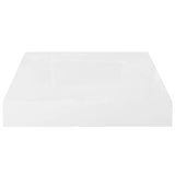 NNEVL Floating Wall Shelf High Gloss White 23x23.5x3.8 cm MDF