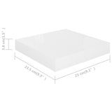 NNEVL Floating Wall Shelf High Gloss White 23x23.5x3.8 cm MDF