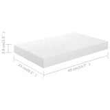 NNEVL Floating Wall Shelf High Gloss White 40x23x3.8 cm MDF