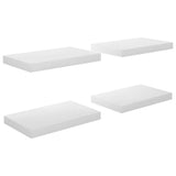 NNEVL Floating Wall Shelves 4 pcs High Gloss White 40x23x3.8 cm MDF