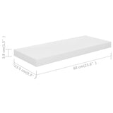 NNEVL Floating Wall Shelves 4 pcs High Gloss White 60x23.5x3.8 cm MDF