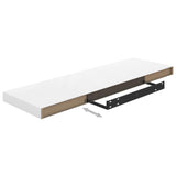 NNEVL Floating Wall Shelf High Gloss White 80x23.5x3.8 cm MDF