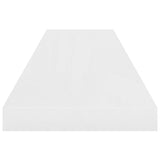 NNEVL Floating Wall Shelves 2 pcs High Gloss White 90x23.5x3.8 cm MDF
