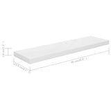 NNEVL Floating Wall Shelves 2 pcs High Gloss White 90x23.5x3.8 cm MDF