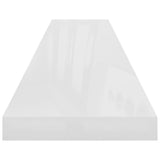 NNEVL Floating Wall Shelf High Gloss White 120x23.5x3.8 cm MDF