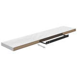 NNEVL Floating Wall Shelf High Gloss White 120x23.5x3.8 cm MDF