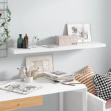 NNEVL Floating Wall Shelf High Gloss White 120x23.5x3.8 cm MDF