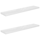 NNEVL Floating Wall Shelves 2 pcs High Gloss White 120x23.5x3.8 cm MDF