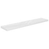 NNEVL Floating Wall Shelves 2 pcs High Gloss White 120x23.5x3.8 cm MDF