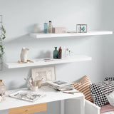 NNEVL Floating Wall Shelves 2 pcs High Gloss White 120x23.5x3.8 cm MDF