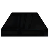 NNEVL Floating Wall Shelf High Gloss Black 60x23.5x3.8 cm MDF