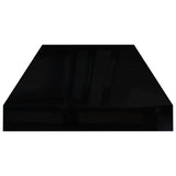 NNEVL Floating Wall Shelves 2 pcs High Gloss Black 60x23.5x3.8 cm MDF