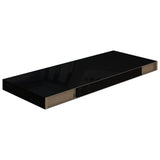 NNEVL Floating Wall Shelves 2 pcs High Gloss Black 60x23.5x3.8 cm MDF