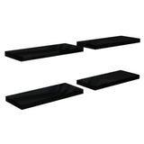 NNEVL Floating Wall Shelves 4 pcs High Gloss Black 60x23.5x3.8 cm MDF