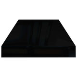 NNEVL Floating Wall Shelves 4 pcs High Gloss Black 60x23.5x3.8 cm MDF