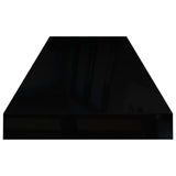 NNEVL Floating Wall Shelf High Gloss Black 80x23.5x3.8 cm MDF