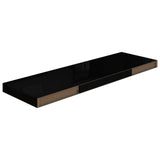 NNEVL Floating Wall Shelf High Gloss Black 80x23.5x3.8 cm MDF