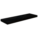 NNEVL Floating Wall Shelves 2 pcs High Gloss Black 80x23.5x3.8 cm MDF