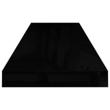 NNEVL Floating Wall Shelves 2 pcs High Gloss Black 80x23.5x3.8 cm MDF