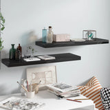 NNEVL Floating Wall Shelves 2 pcs High Gloss Black 80x23.5x3.8 cm MDF