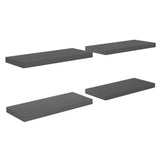NNEVL Floating Wall Shelves 4 pcs High Gloss Grey 60x23.5x3.8 cm MDF