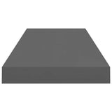 NNEVL Floating Wall Shelves 4 pcs High Gloss Grey 60x23.5x3.8 cm MDF