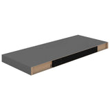 NNEVL Floating Wall Shelves 4 pcs High Gloss Grey 60x23.5x3.8 cm MDF