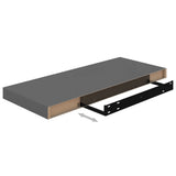 NNEVL Floating Wall Shelves 4 pcs High Gloss Grey 60x23.5x3.8 cm MDF