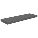 NNEVL Floating Wall Shelf High Gloss Grey 80x23.5x3.8 cm MDF