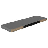 NNEVL Floating Wall Shelf High Gloss Grey 80x23.5x3.8 cm MDF