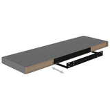 NNEVL Floating Wall Shelf High Gloss Grey 80x23.5x3.8 cm MDF
