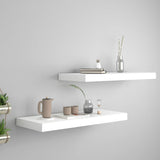 NNEVL Floating Wall Shelves 2 pcs White 60x23.5x3.8 cm MDF