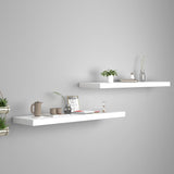 NNEVL Floating Wall Shelves 2 pcs White 90x23.5x3.8 cm MDF