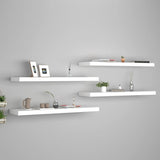 NNEVL Floating Wall Shelves 4 pcs White 90x23.5x3.8 cm MDF