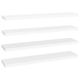 NNEVL Floating Wall Shelves 4 pcs White 120x23.5x3.8 cm MDF