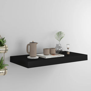 NNEVL Floating Wall Shelf Black 50x23x3.8 cm MDF